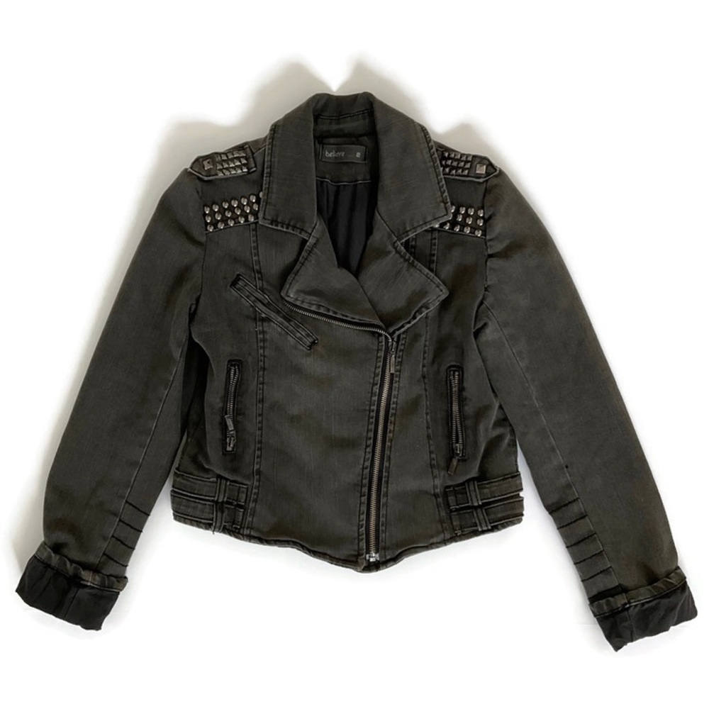 ITALIAN Denim Jacket w/ Studs - Picture 7 of 16